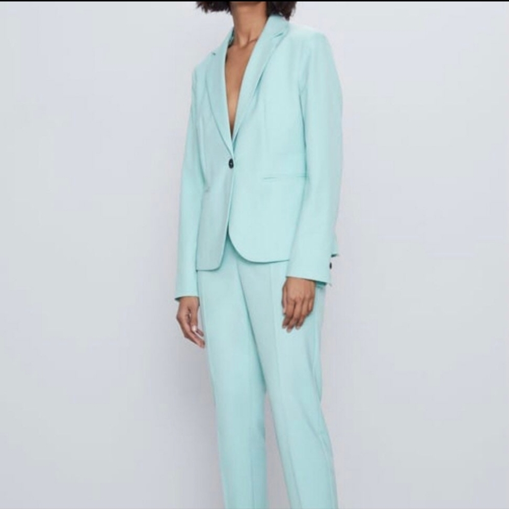 Zara Basic Blazer Sea Green (Turquoise) size 12